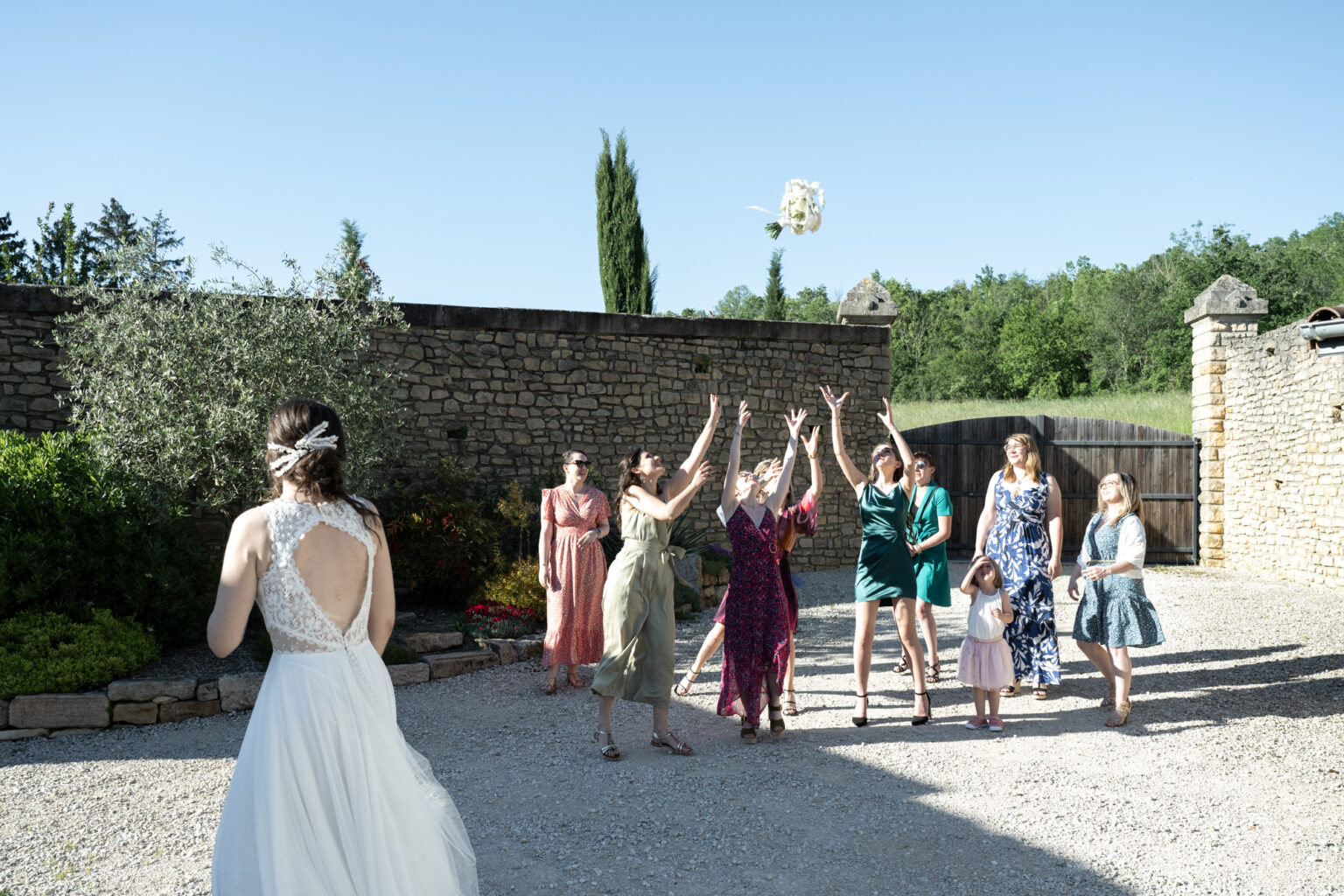 lance de bouquet mariée