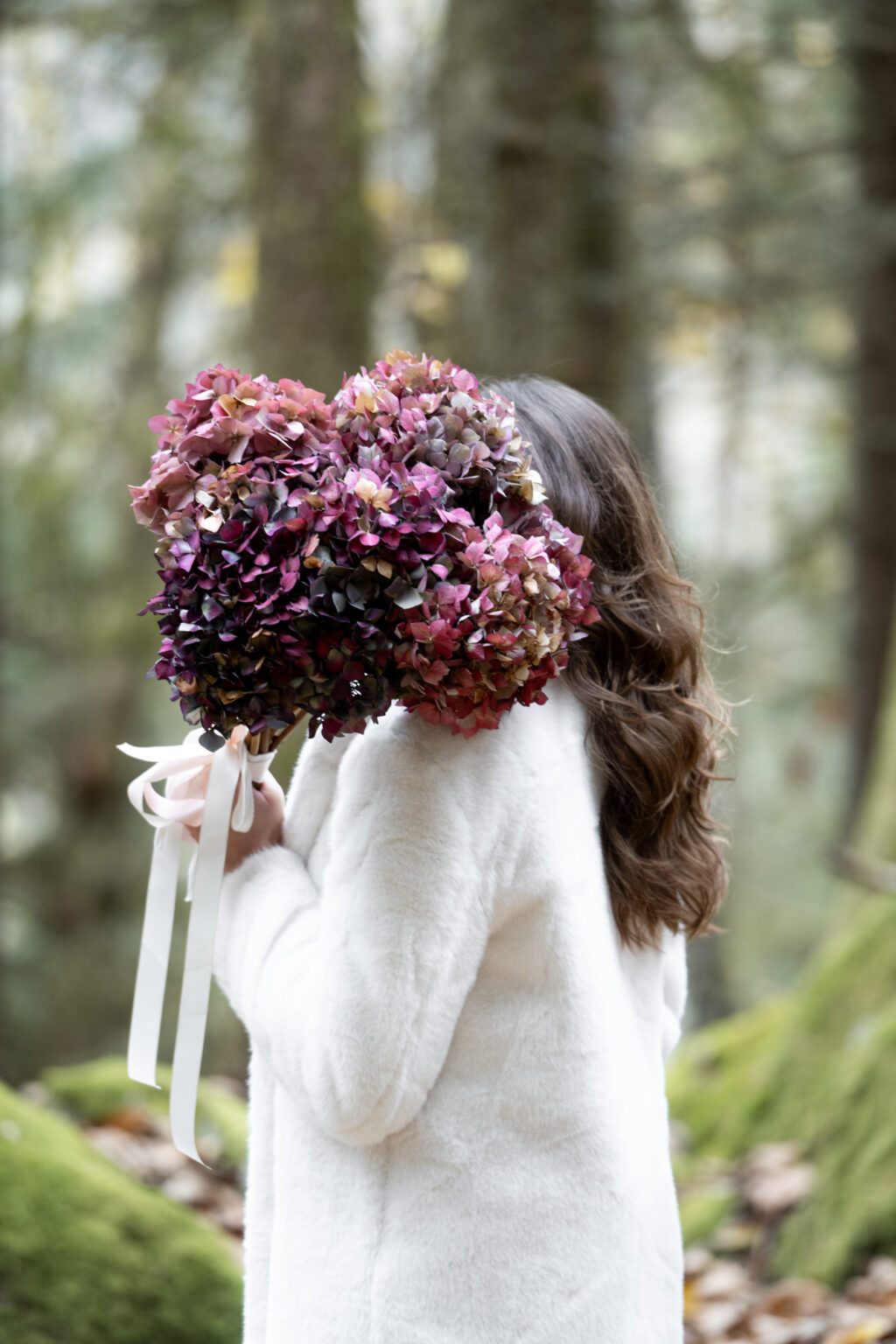 mariée automne foret bouquet