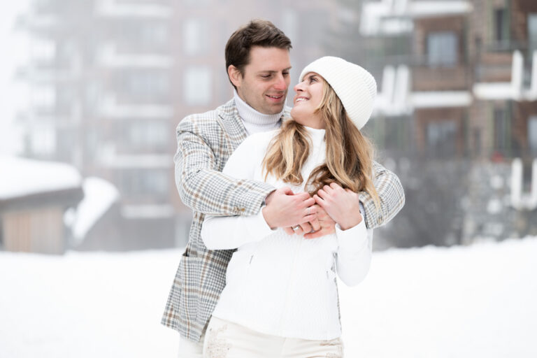 engagement avoriaz hiver couple