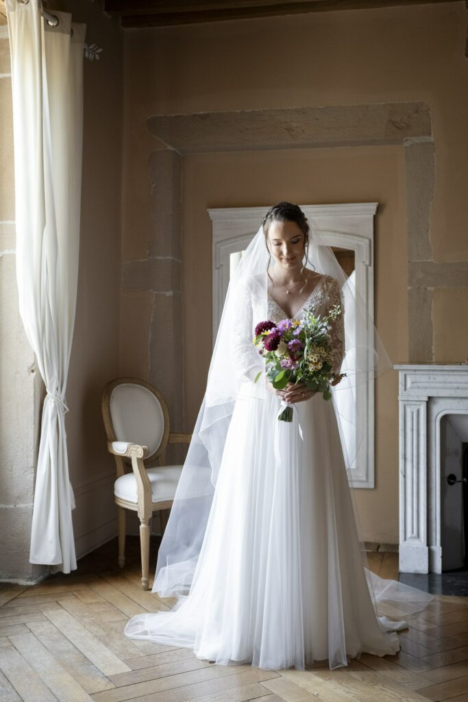 photographe mariage chateau luponnas préparatifs mariée