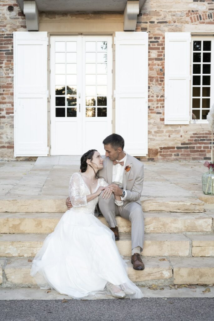 photographe mariage chateau luponnas mariés