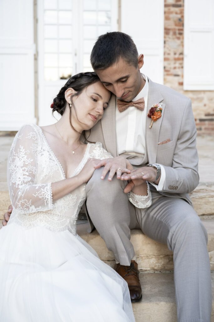 photographe mariage chateau luponnas mariés