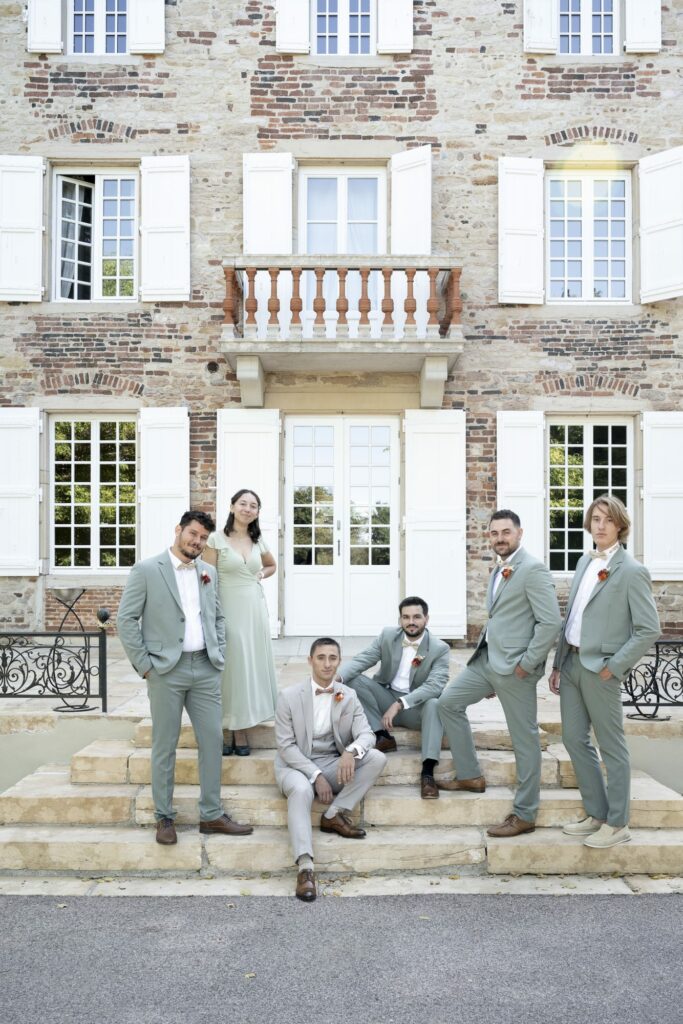 photographe mariage chateau luponnas marié témoins