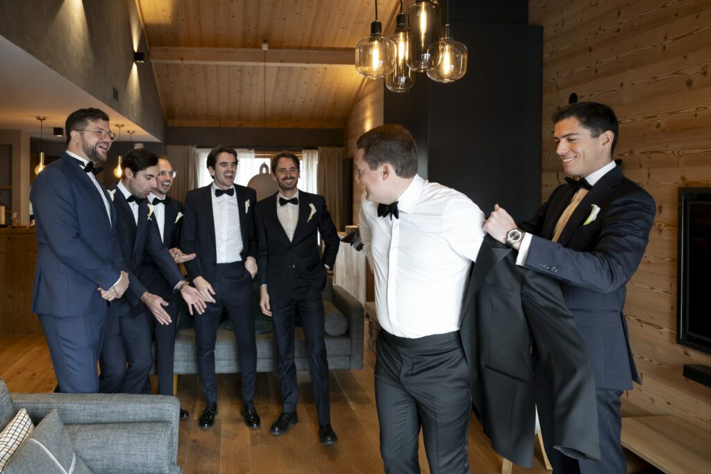 marié préparatif témoins