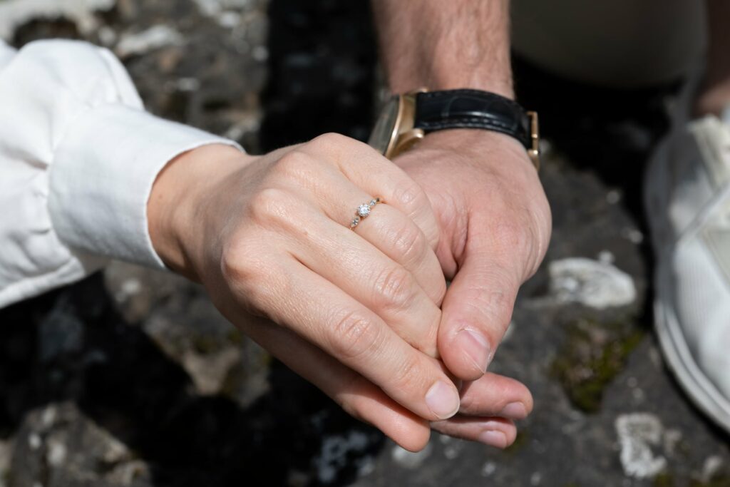bague fiançailles rocher