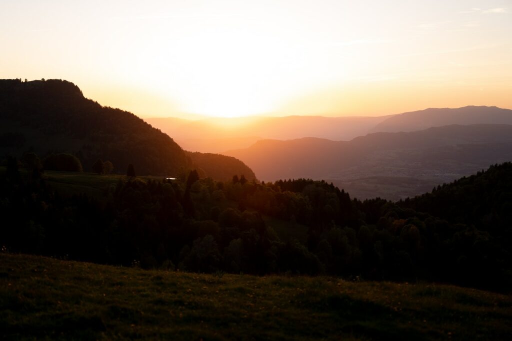 coucher de soleil bauges
