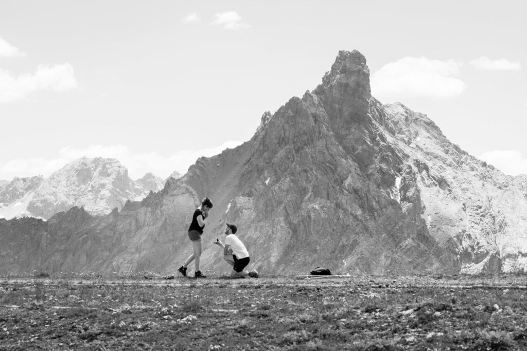 demande en mariage montagne